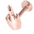 Rose Gold Steel Labret with Rose Gold Steel Middle Finger 1.6mm 1.6mm, 8mm - alternative image