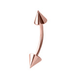Rose Gold Steel Coned Micro Curved Barbell 1.2mm 1.2mm, 9mm, 3mm