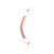 Rose Gold Steel Micro Curved Bar with Acrylic Pearl Balls 1.2mm 1.2mm, 5mm, 4mm - alternative image
