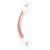 Rose Gold Steel Curved Bar with Acrylic Pearl Balls 1.6mm 1.6mm, 8mm, 4mm - alternative image