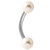 Steel Curved Bar with Acrylic Pearl Balls 1.6mm 1.6mm, 12mm, 4mm, White - alternative image