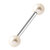 Steel Barbell with Acrylic Pearl Balls 1.6mm - SKU 31598