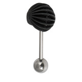 Steel Barbell with Silicone Cover - Pleasure Dome 1.6mm, 14mm, 6mm, Black