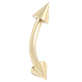 Zircon Steel Coned Micro Curved Barbell 1.2mm (Gold colour PVD) 1.2mm, 5mm, 3x3mm
