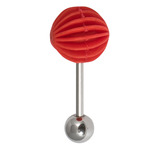 Steel Barbell with Silicone Cover - Pleasure Dome 1.6mm, 14mm, 6mm, Red