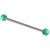 Steel Industrial Scaffold Barbell with Synthetic Opal Balls 1.6mm, 40mm, 5mm, Green Opal - alternative image