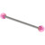 Steel Industrial Scaffold Barbell with Synthetic Opal Balls 1.6mm, 40mm, 5mm, Pink Opal - alternative image