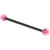 Black Steel Industrial Scaffold Barbell with Synthetic Opal Balls 1.6mm, 34mm, 5mm, Pink Opal - alternative image