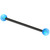 Black Steel Industrial Scaffold Barbell with Synthetic Opal Balls 1.6mm, 36mm, 5mm, Light Blue Opal - alternative image