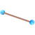 Rose Gold Steel Industrial Scaffold Barbell with Synthetic Opal Balls 1.6mm, 38mm, 5mm, Light Blue Opal - alternative image