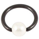 Black Steel BCR with Acrylic Pearl Ball 1.2mm, 12mm, 4mm