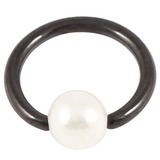 Black Steel BCR with Acrylic Pearl Ball 1.0mm, 8mm, 4mm