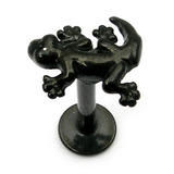 Black Steel Labret with Black Steel Gecko Gecko, 1.2mm, 5mm