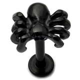 Black Steel Labret with Black Steel Spider Spider, 1.2mm, 5mm