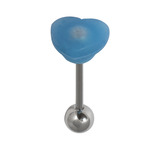 Steel Barbell with Silicone Cover - Heart - SKU 31958