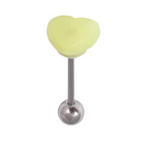 Steel Barbell with Silicone Cover - Heart - SKU 31959