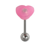 Steel Barbell with Silicone Cover - Heart - SKU 31960