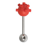 Steel Barbell with Silicone Cover - Sea Mine 1.6mm, 16mm, 6mm, Red