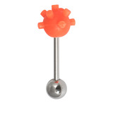 Steel Barbell with Silicone Cover - Sea Mine 1.6mm, 16mm, 6mm, Orange