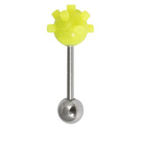 Steel Barbell with Silicone Cover - Sea Mine 1.6mm, 16mm, 6mm, Yellow
