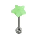 Steel Barbell with Silicone Cover - Star 1.6mm, 16mm, 6mm, Green