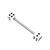 Acrylic Double Dice Barbell 1.6mm 1.6mm, 10mm, White - alternative image