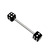 Acrylic Double Dice Barbell 1.6mm 1.6mm, 12mm, Black - alternative image