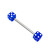 Acrylic Double Dice Barbell 1.6mm 1.6mm, 14mm, Blue - alternative image