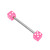 Acrylic Double Dice Barbell 1.6mm 1.6mm, 14mm, Pink - alternative image