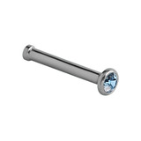 Titanium Jewelled Nose Bone Light Blue