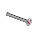 Titanium Jewelled Nose Bone Light Pink