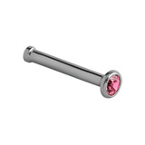 Titanium Jewelled Nose Bone Pink