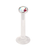 Bioflex Push-fit Labret with Steel Jewelled Disk (3mm Disk) - SKU 32085