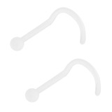 Acrylic Nose Stud Retainer with 2mm ball (Hide it) 0.8mm, Pack of 2 studs