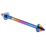Titanium Coned Barbell 1.6mm 10-16mm 1.6mm, 14mm, 4mm, Rainbow