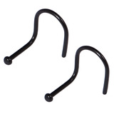 Bioflex Half-Ball Nose Stud Retainer (Hide it) 0.8mm, Black (Pack of 2 studs)