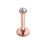 Rose Gold Steel Internally Threaded Jewelled Labrets 1.2mm - SKU 32459