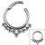 Steel Hinged Segment Ring - Tribal 9 Ball (Clicker) - SKU 32489