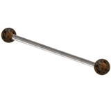 Steel Industrial Scaffold Barbell with Palm Wood Balls 1.6mm, 38mm, 5mm