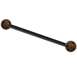 Black Steel Industrial Scaffold Barbell with Palm Wood Balls 1.6mm, 32mm, 5mm