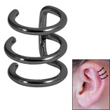 Surgical Steel Clip On Ear Cuff - Triple Ring - SKU 32568