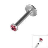 Titanium Internally Threaded Labrets 1.2mm - Titanium Bezel Set Jewelled Ball - SKU 32644