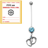 Sterile Pregnancy Belly Bars Baby Feet (PTFE) - SKU 32736