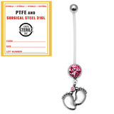 Sterile Pregnancy Belly Bars Baby Feet (PTFE) - SKU 32737