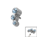 Steel Triple Jewel for Internal Thread shafts in 1.2mm (0.9mm) Light Blue, 1.2mm