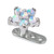 Titanium Dermal Anchor with Claw Set 5 point Steel Opal Flower Top 2.5mm, Steel 5-Point Opal Flower in Light Blue - alternative image