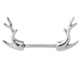 Steel Reindeer Antlers Nipple Bar - SKU 33083
