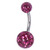 Belly Bar - Steel with Smooth Glitzy Ball (8mm and 5mm balls) - SKU 33124