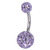 Belly Bar - Steel with Smooth Glitzy Ball (8mm and 5mm balls) - SKU 33129