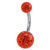 Belly Bar - Steel with Smooth Glitzy Ball (8mm and 5mm balls) - SKU 33137